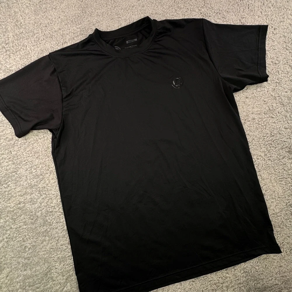 Wazair Mens Moisture Wicking Training T-Shirt Black‎ XL Performance Gym Top